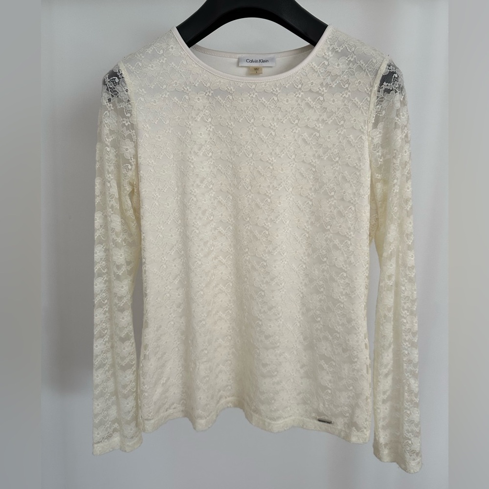 White Calvin Klein Lace Shirt